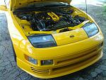 Engine bay after refinishing the cowl and wipers and adding the custom 300zx burger on the front panel